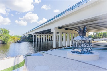 View of pineapple structure looking towards the St. Lucie River