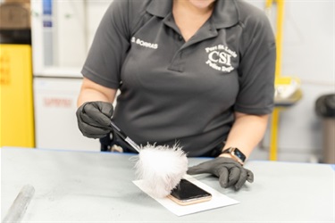 Dusting phone for fingerprints