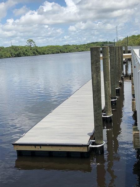 May 2020 - floating docks installed near banyan tree