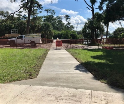 Construction of the southern extension to the boardwalk