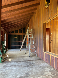 Peacock Lodge porch showing redwood