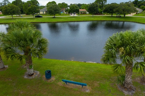 Doat Park bench and lake