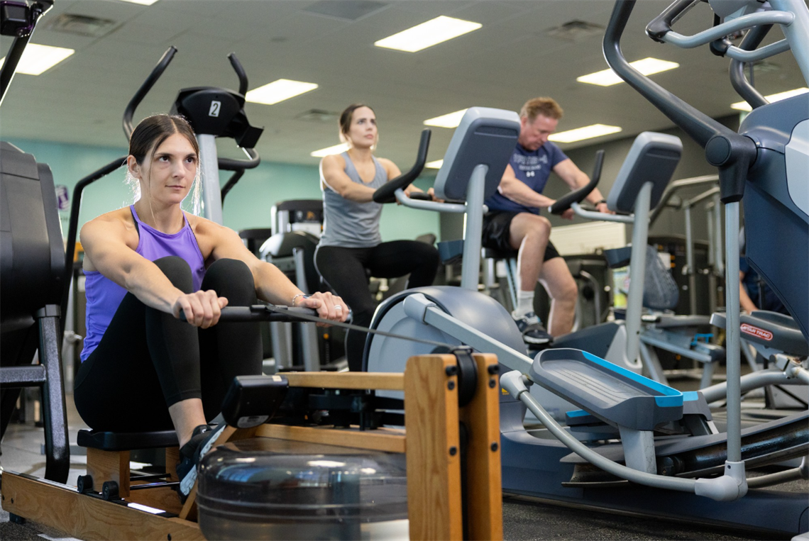 people working out at the community fitness center