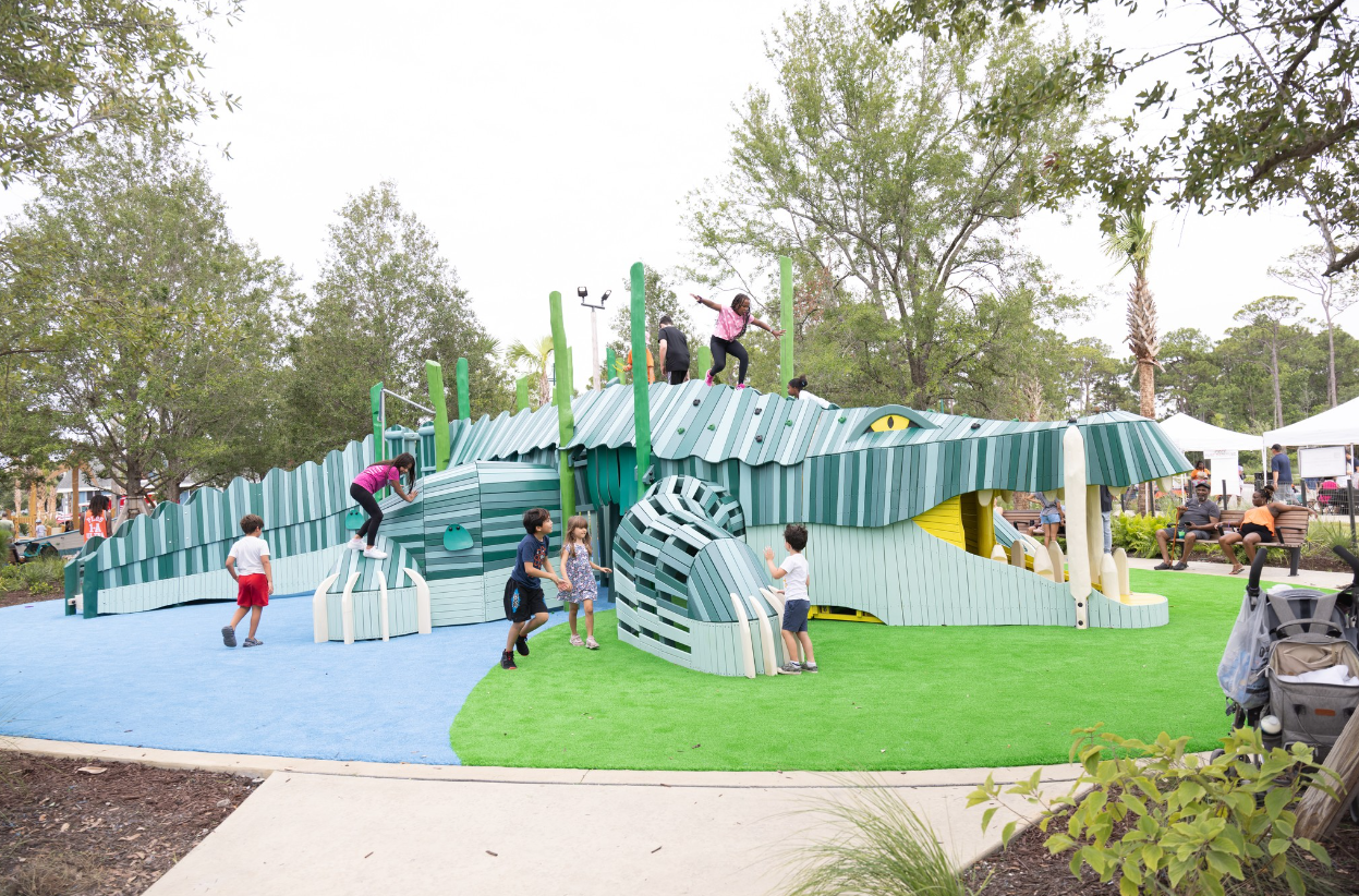 Pioneer Park Kids playing on Gator Gulch