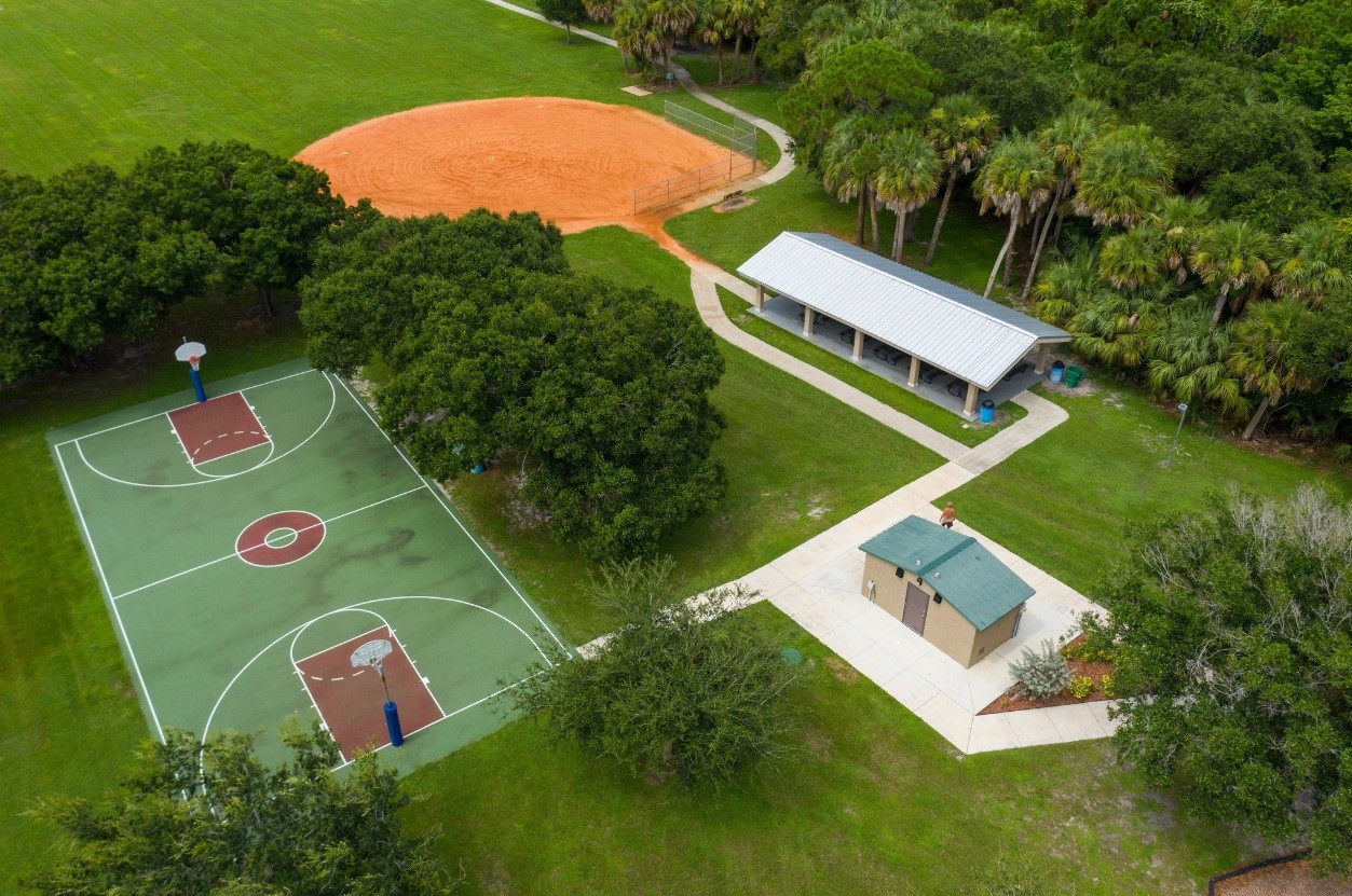 Rotary Park baseball field basketball court and pavilion