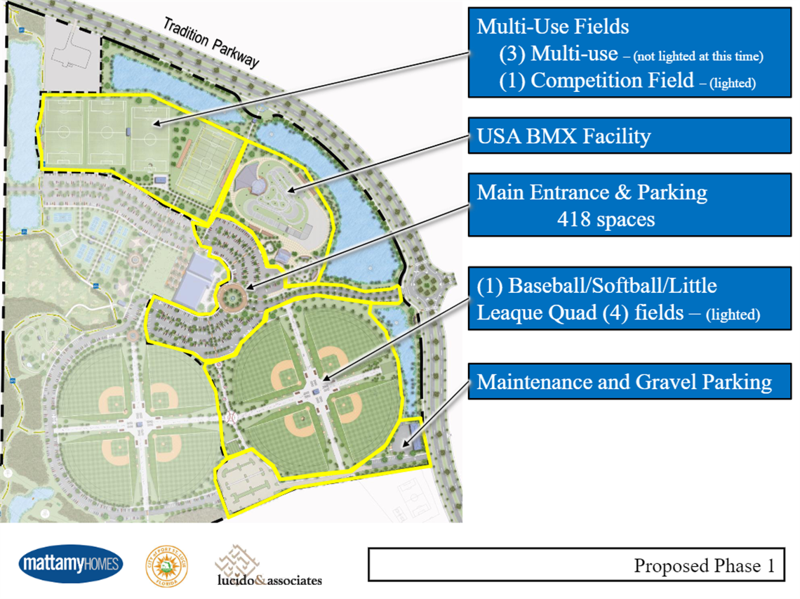 Tradition Regional Park proposed phase 1 rendering