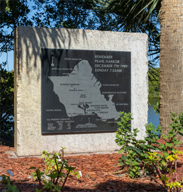 Veterans Park at Rivergate Pearl Harbor monument