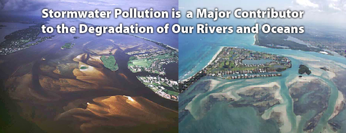 Left: St. Lucie Inlet with large releases of polluted storm water runoff. Right: St. Lucie Inlet without large releases of polluted storm water runoff.