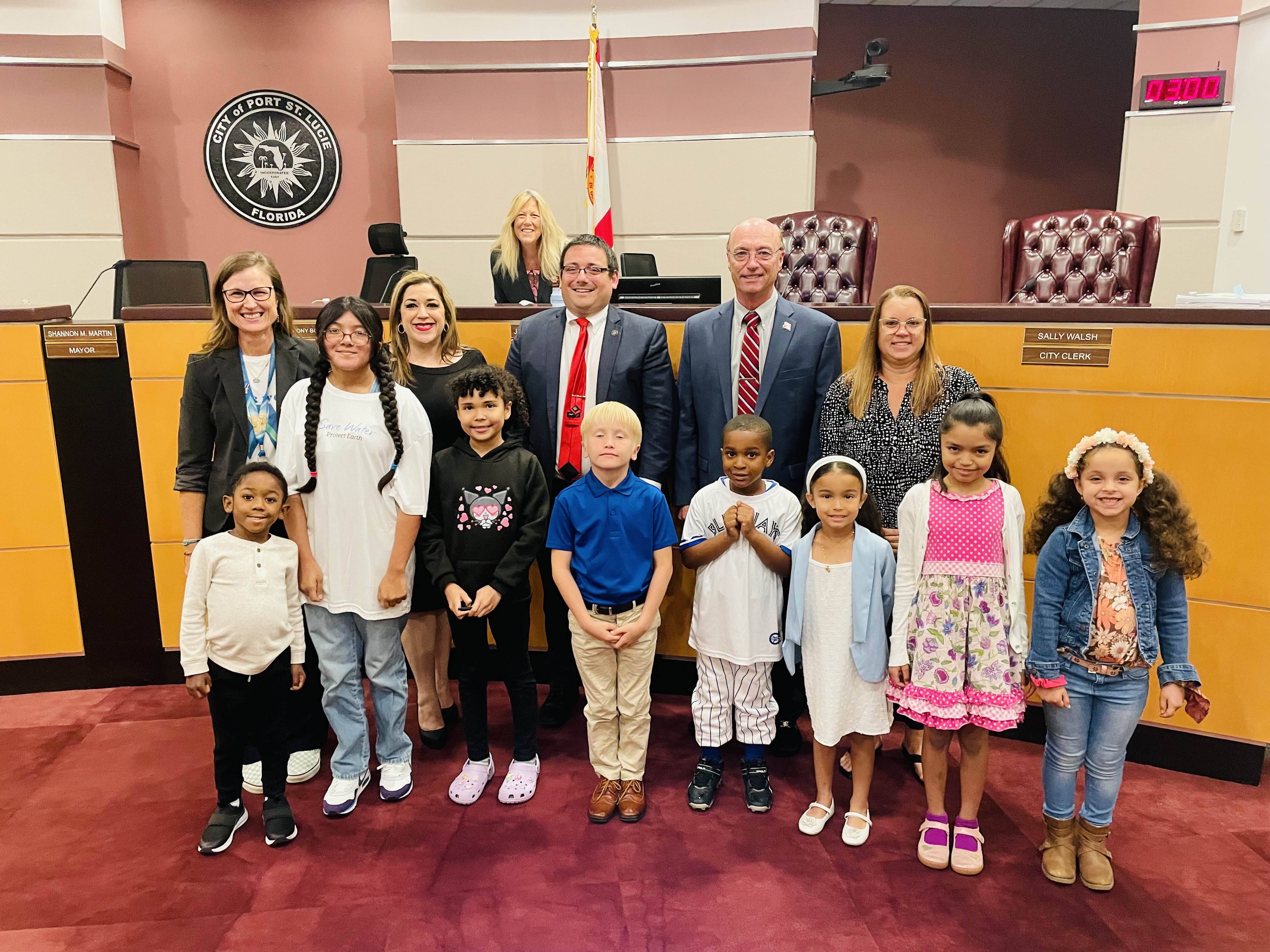 2023 Drop Savers Poster Contest winners were recognized at a City Council Meeting in April