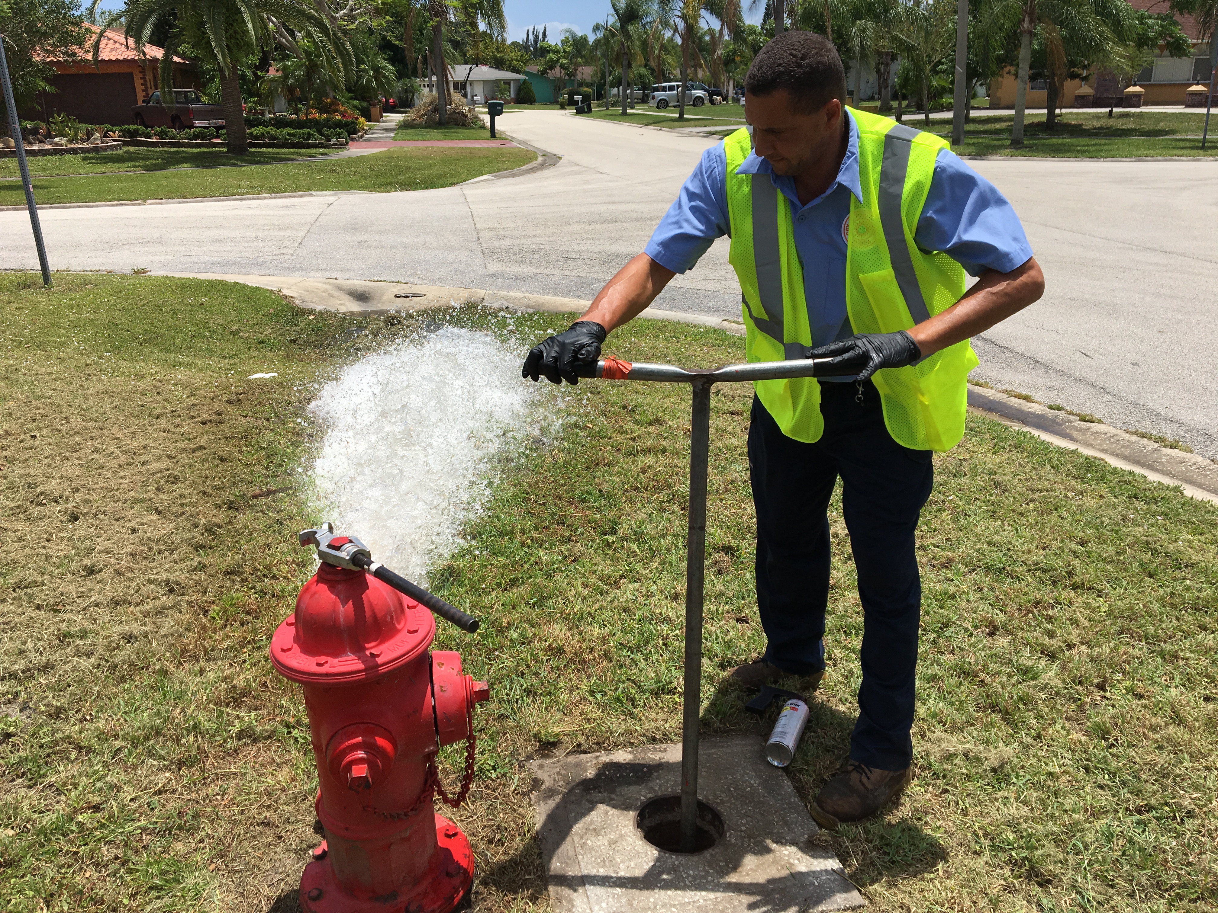 Routine fire hydrant maintenance