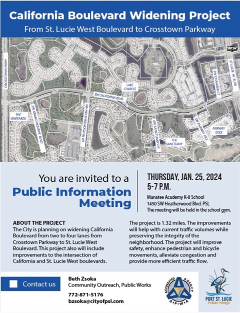 California Boulevard Widening Project Public Meeting | City of Port St ...