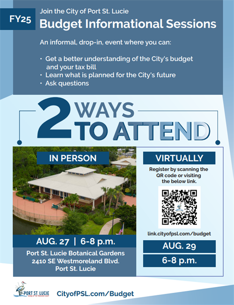 FY 25 Budget Info Sessions Flyer