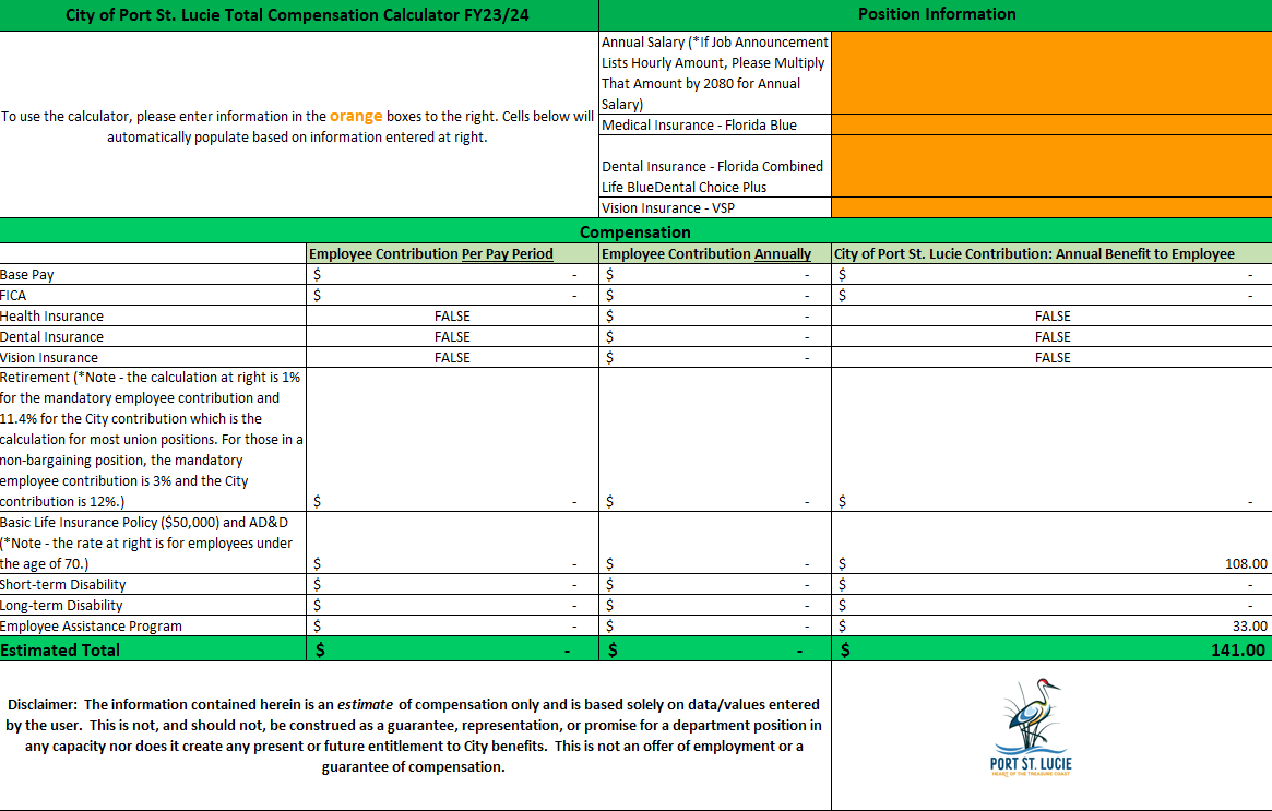 total compensation sheet